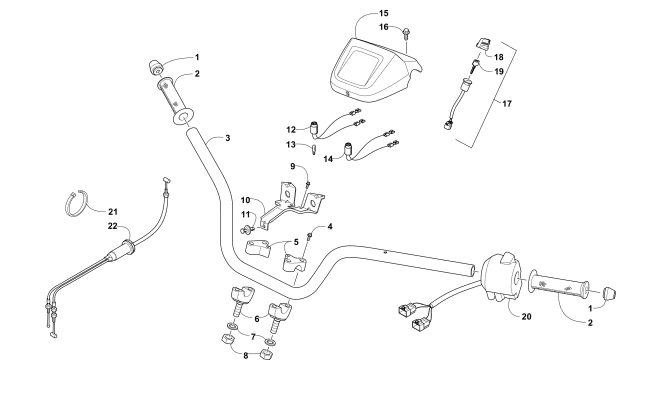 Parts Diagram for Arctic Cat 2018 ALTERRA 90 ATV HANDLEBAR AND CONTROL ASSEMBLY