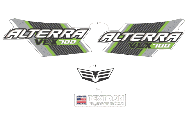 Parts Diagram for Arctic Cat 2018 ALTERRA VLX 700 ATV DECALS