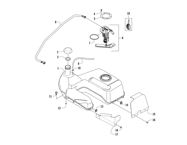 Parts Diagram for Arctic Cat 2018 ALTERRA 700 MUD PRO LTD EPS ATV GAS TANK ASSEMBLY
