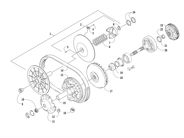 Parts Diagram for Arctic Cat 2018 ALTERRA 700 MUD PRO LTD EPS ATV TRANSMISSION ASSEMBLY