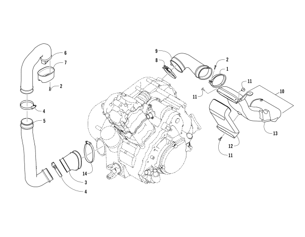 Parts Diagram for Arctic Cat 2018 ALTERRA TBX 700 EPS ATV CASE/BELT COOLING ASSEMBLY