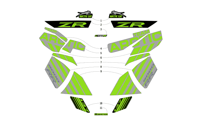 Parts Diagram for Arctic Cat 2018 ZR 9000 RR 137 SNOWMOBILE DECALS