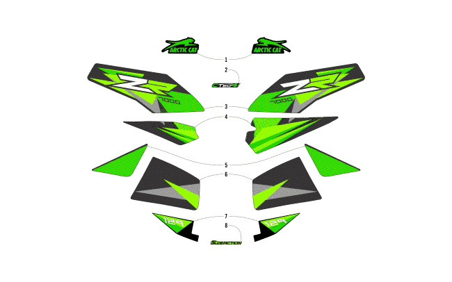 Parts Diagram for Arctic Cat 2018 ZR 7000 129 SNOWMOBILE DECALS