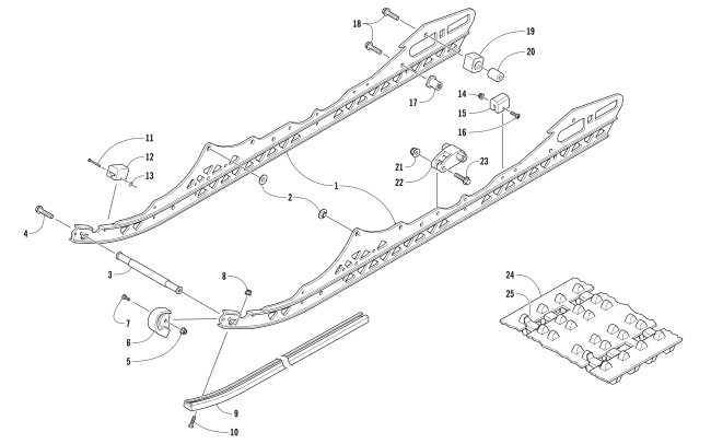 Parts Diagram for Arctic Cat 2018 PANTERA 7000 SNOWMOBILE SLIDE RAIL AND TRACK ASSEMBLY