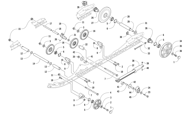 Parts Diagram for Arctic Cat 2018 PANTERA 7000 LTD SNOWMOBILE IDLER WHEEL ASSEMBLY