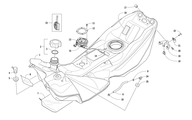 Parts Diagram for Arctic Cat 2018 XF 9000 CROSSTOUR 146 SNOWMOBILE GAS TANK ASSEMBLY