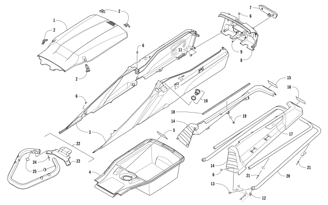 Parts Diagram for Arctic Cat 2018 XF 9000 CROSSTOUR 146 SNOWMOBILE BUMPERS, STORAGE, AND TAILLIGHT ASSEMBLY