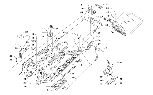 Parts Diagram for Arctic Cat 2018 ZR 9000 RR 137 SNOWMOBILE TUNNEL AND SNOWFLAP ASSEMBLY