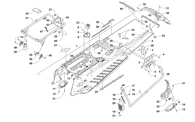 Parts Diagram for Arctic Cat 2018 XF 9000 CROSSTOUR 146 SNOWMOBILE TUNNEL AND REAR RACK ASSEMBLY