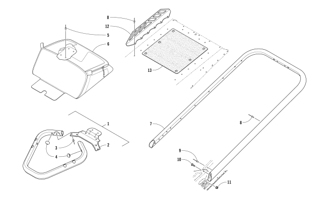 Parts Diagram for Arctic Cat 2018 XF 9000 CROSS COUNTRY LTD 137 SNOWMOBILE BUMPERS AND STORAGE