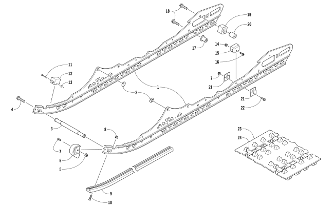 Parts Diagram for Arctic Cat 2018 XF 7000 CROSSTOUR SNOWMOBILE SLIDE RAIL AND TRACK ASSEMBLY