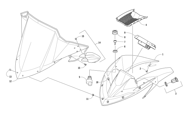 Parts Diagram for Arctic Cat 2018 XF 9000 CROSSTOUR 146 SNOWMOBILE WINDSHIELD AND INSTRUMENTS ASSEMBLIES