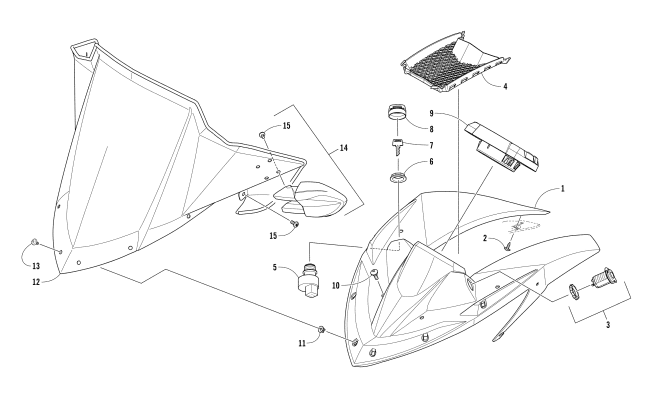 Parts Diagram for Arctic Cat 2018 XF 8000 CROSSTREK ES 137 SNOWMOBILE WINDSHIELD AND INSTRUMENTS ASSEMBLIES
