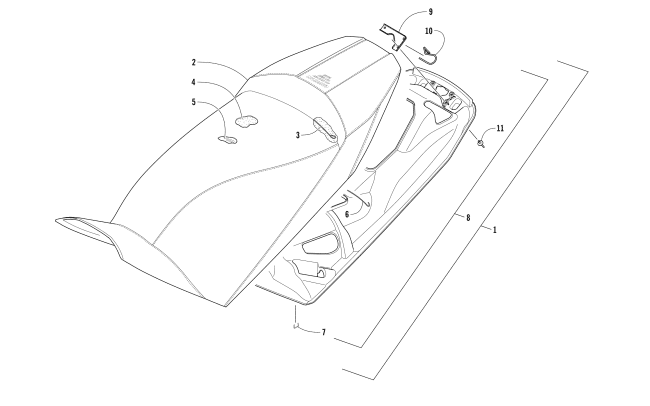 Parts Diagram for Arctic Cat 2018 XF 7000 CROSSTOUR SNOWMOBILE SEAT ASSEMBLY