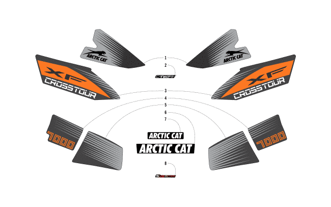 Parts Diagram for Arctic Cat 2018 XF 7000 CROSSTOUR SNOWMOBILE DECALS