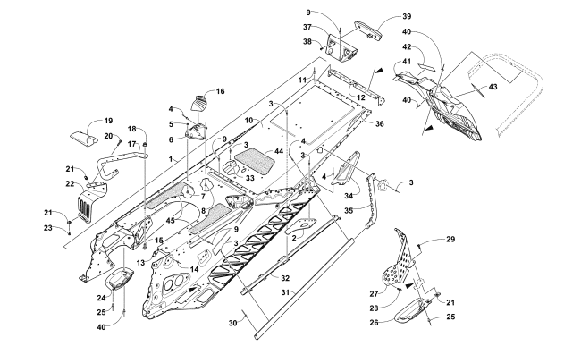 Parts Diagram for Arctic Cat 2018 ZR 7000 SNO PRO 129 SNOWMOBILE TUNNEL AND SNOWFLAP ASSEMBLY