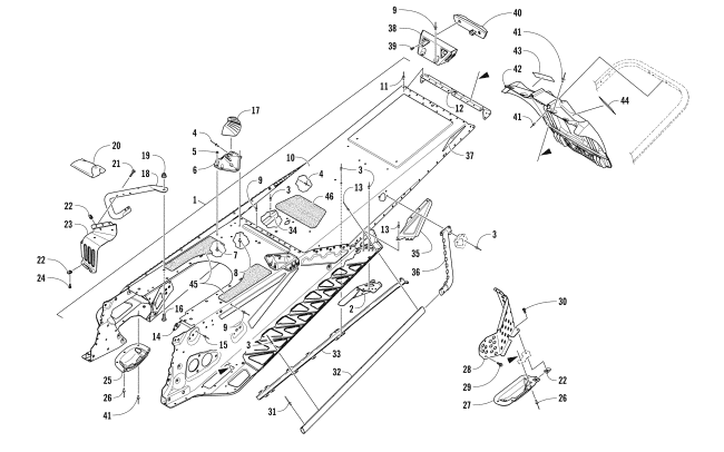 Parts Diagram for Arctic Cat 2018 ZR 7000 137 SNOWMOBILE TUNNEL AND SNOWFLAP ASSEMBLY