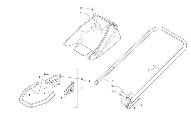 Parts Diagram for Arctic Cat 2018 XF 7000 CROSSTREK 137 SNOWMOBILE BUMPERS AND STORAGE