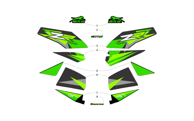 Parts Diagram for Arctic Cat 2018 ZR 7000 137 SNOWMOBILE DECALS