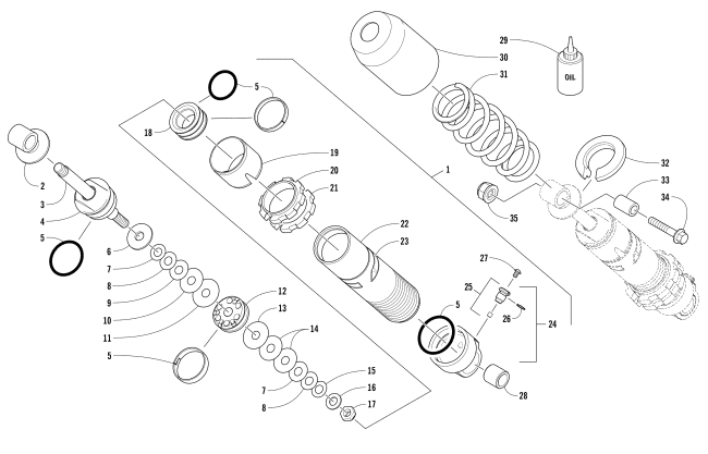 Parts Diagram for Arctic Cat 2018 PANTERA 7000 SNOWMOBILE REAR SUSPENSION FRONT ARM SHOCK ABSORBER