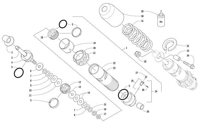 Parts Diagram for Arctic Cat 2018 PANTERA 7000 LTD SNOWMOBILE REAR SUSPENSION FRONT ARM SHOCK ABSORBER
