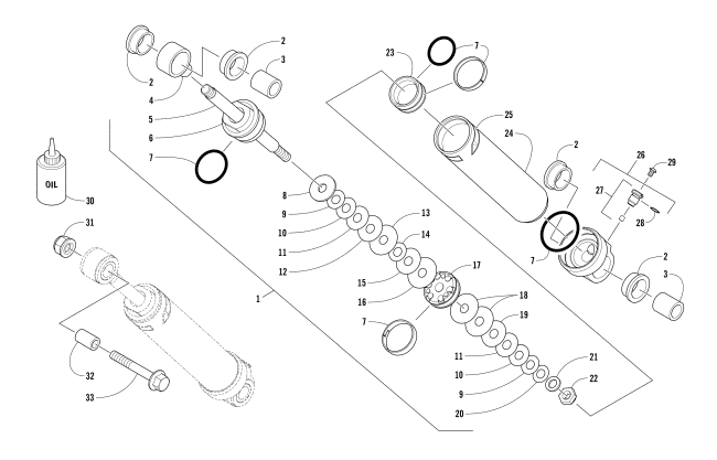 Parts Diagram for Arctic Cat 2018 PANTERA 7000 SNOWMOBILE REAR SUSPENSION REAR ARM SHOCK ABSORBER