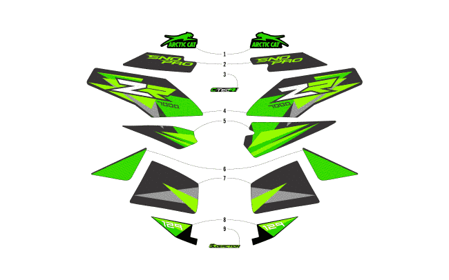 Parts Diagram for Arctic Cat 2018 ZR 7000 SNO PRO 129 SNOWMOBILE DECALS