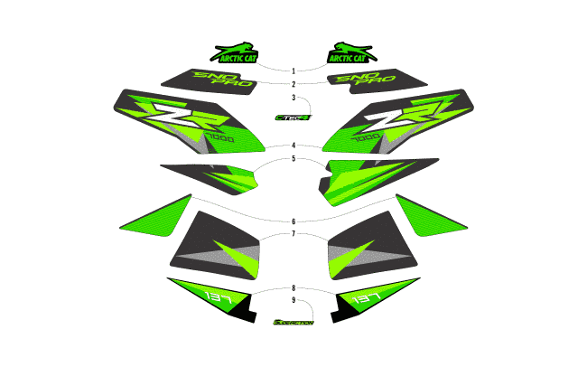 Parts Diagram for Arctic Cat 2018 ZR 7000 SNO PRO 137 SNOWMOBILE DECALS