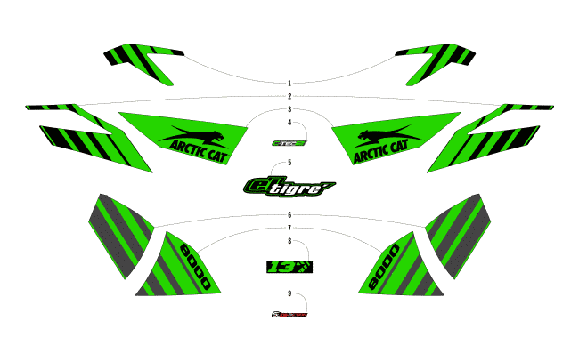 Parts Diagram for Arctic Cat 2018 ZR 8000 EL TIGRE ES 137 SNOWMOBILE DECALS