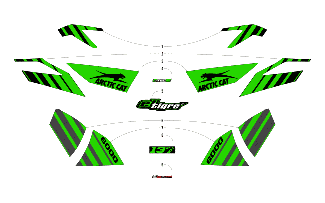 Parts Diagram for Arctic Cat 2018 ZR 6000 EL TIGRE ES 137 SNOWMOBILE DECALS