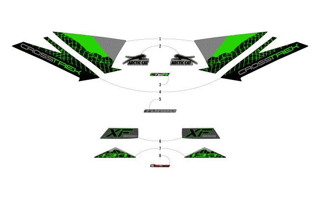 Parts Diagram for Arctic Cat 2018 XF 9000 CROSSTREK 137 SNOWMOBILE DECALS
