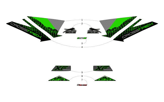 Parts Diagram for Arctic Cat 2018 ZR 6000 CROSSTREK ES 137 SNOWMOBILE DECALS
