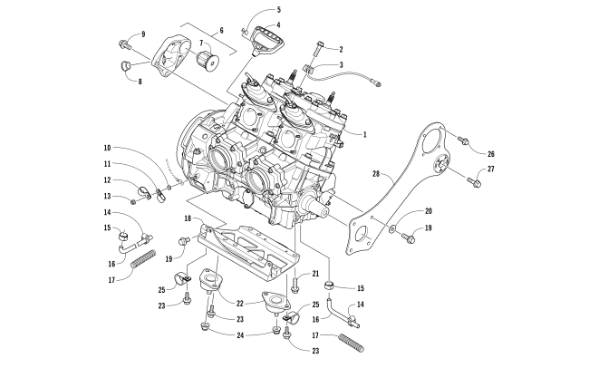 Parts Diagram for Arctic Cat 2018 ZR 6000 LTD ES 129 SNOWMOBILE ENGINE AND RELATED PARTS