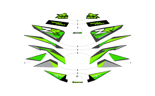 Parts Diagram for Arctic Cat 2018 ZR 6000 SNO PRO ES 137 SNOWMOBILE DECALS