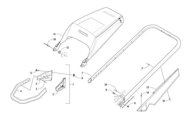 Parts Diagram for Arctic Cat 2018 ZR 7000 LTD 137 SNOWMOBILE BUMPERS AND STORAGE