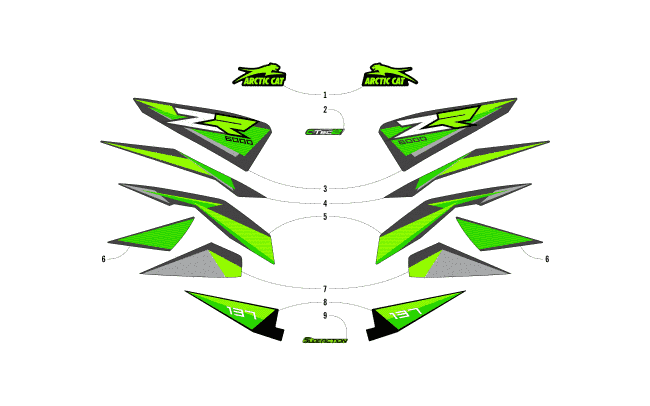 Parts Diagram for Arctic Cat 2018 ZR 6000 ES 137 SNOWMOBILE DECALS