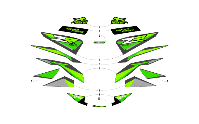 Parts Diagram for Arctic Cat 2018 ZR 6000 SNO PRO ES 129 SNOWMOBILE DECALS