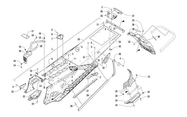 Parts Diagram for Arctic Cat 2018 XF 8000 HIGH COUNTRY LTD ES 141 SNOWMOBILE TUNNEL AND SNOWFLAP ASSEMBLY