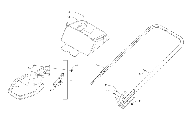 Parts Diagram for Arctic Cat 2018 XF 8000 HIGH COUNTRY LTD ES 141 SNOWMOBILE BUMPERS AND STORAGE