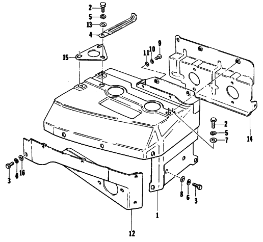 Parts Diagram for Arctic Cat 1977 PANTHER 4000 SNOWMOBILE CYLINDER COWLING