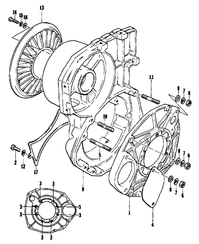 Parts Diagram for Arctic Cat 1977 PANTHER 4000 SNOWMOBILE FAN HOUSING