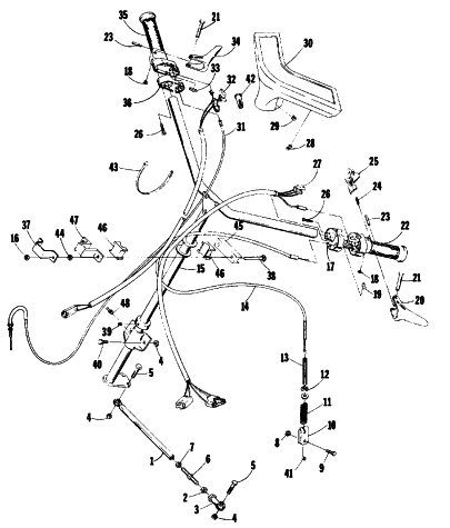 Parts Diagram for Arctic Cat 1977 CHEETAH SNOWMOBILE STEERING