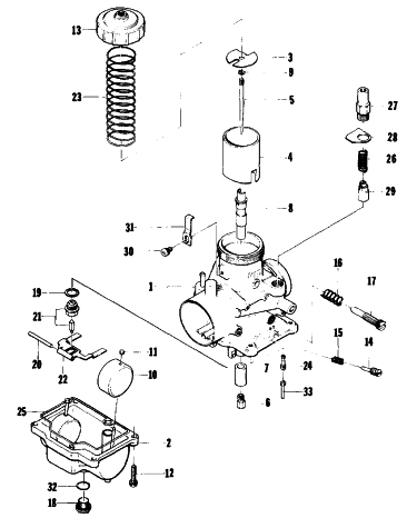 Parts Diagram for Arctic Cat 1977 PANTHER 4000 SNOWMOBILE CARBURETOR