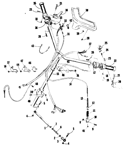 Parts Diagram for Arctic Cat 1977 PANTHER 4000 SNOWMOBILE STEERING
