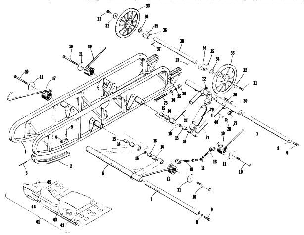 Parts Diagram for Arctic Cat 1977 PANTHER 4000 SNOWMOBILE UNDERCARRIAGE AND TRACK