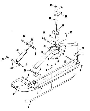 Parts Diagram for Arctic Cat 1977 EL TIGRE 5000 SNOWMOBILE SKI