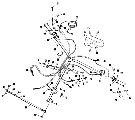 Parts Diagram for Arctic Cat 1977 EL TIGRE 4000 SNOWMOBILE STEERING