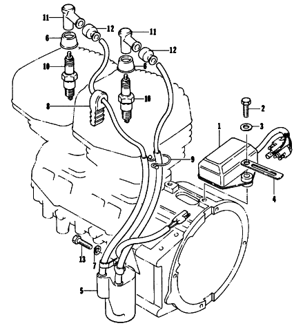 Parts Diagram for Arctic Cat 1977 EL TIGRE 5000 SNOWMOBILE ELECTRICAL