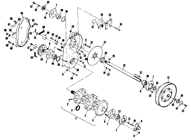 Parts Diagram for Arctic Cat 1977 EL TIGRE 4000 SNOWMOBILE DRIVE TRAIN