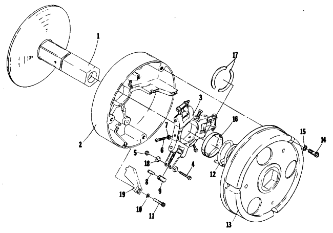 Parts Diagram for Arctic Cat 1977 PANTERA F/C SNOWMOBILE DRIVE CLUTCH